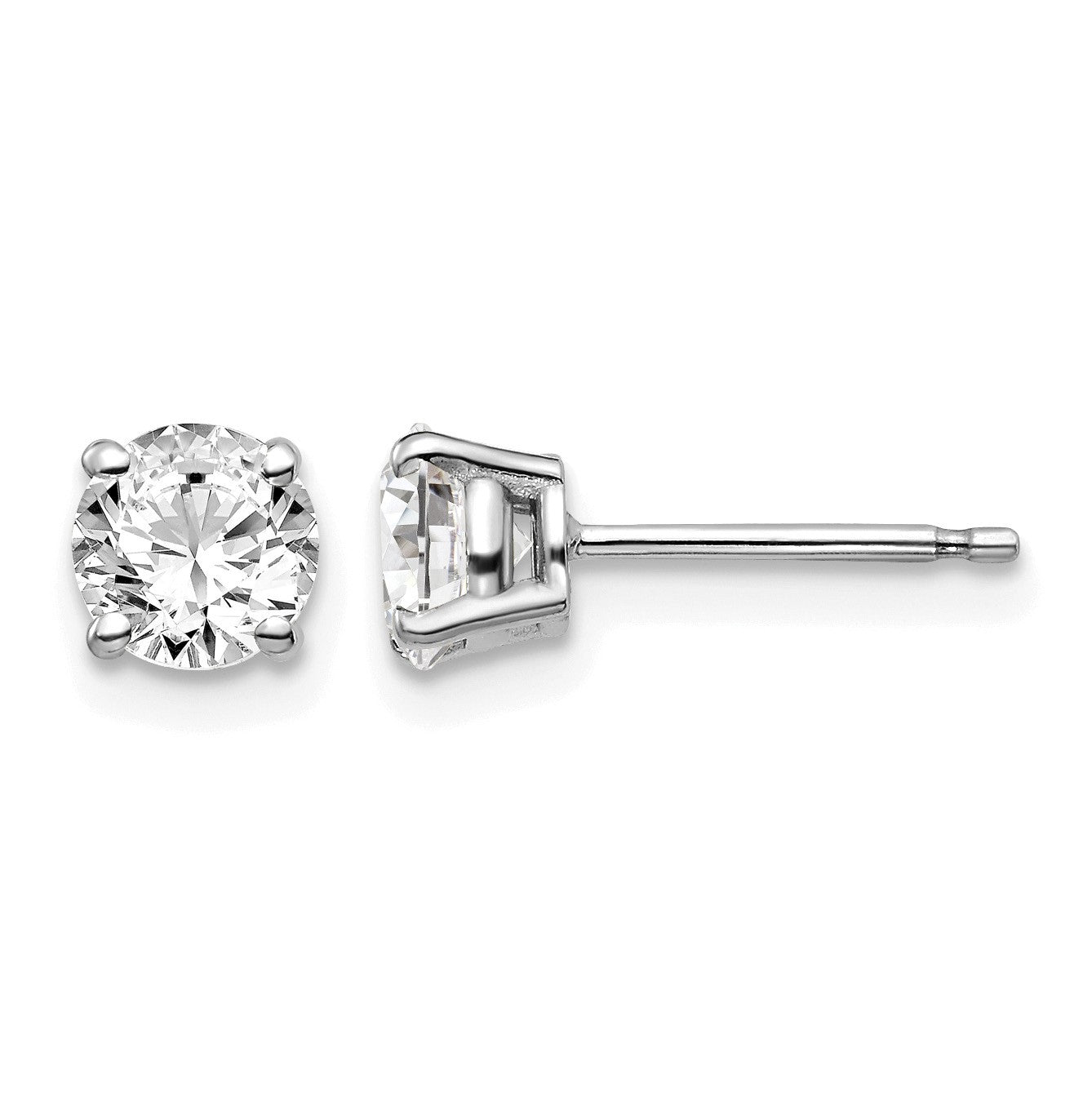14kw 1.00ct I1 J-K Diamond Stud Push-on Post Earrings