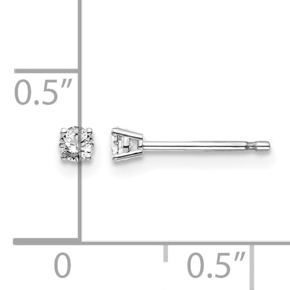 14kw .10ct I1 J-K Diamond Stud Push-on Post Earrings