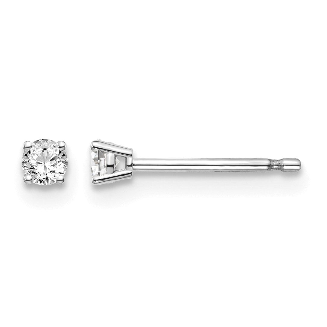 14kw .10ct I1 J-K Diamond Stud Push-on Post Earrings
