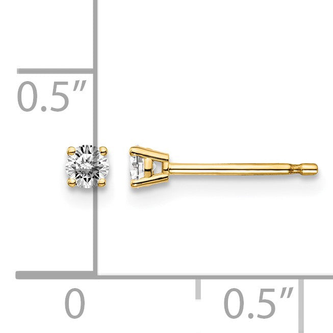 14y .15ct. I1 J-K Diamond Stud Push-on Post Earrings