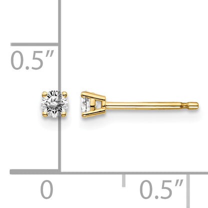 14y .15ct. I1 J-K Diamond Stud Push-on Post Earrings