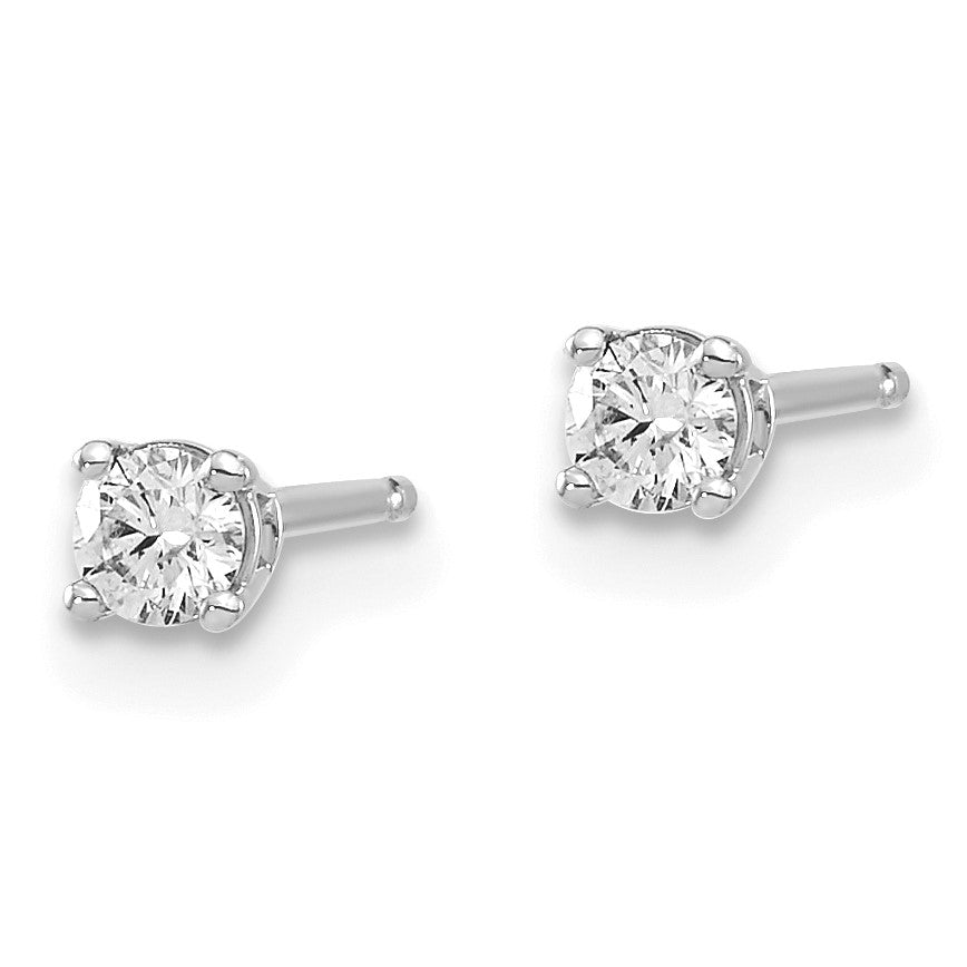 14kw .15ct I1 J-K Diamond Stud Push-on Post Earrings