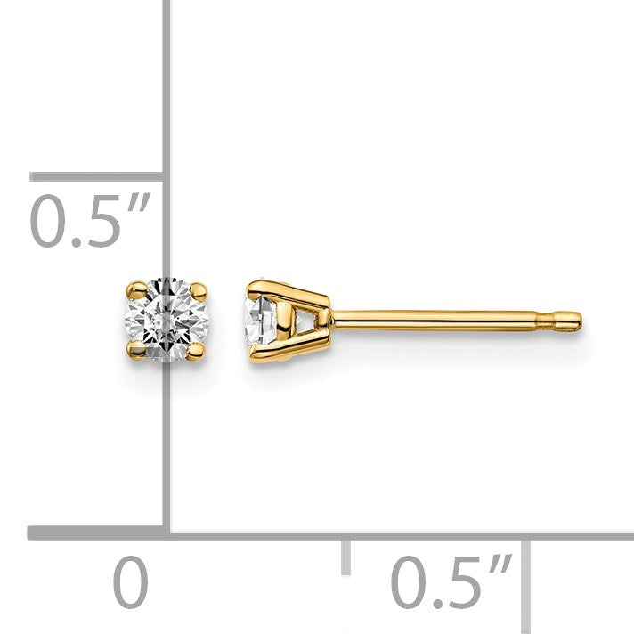 14y .20ct. I1 J-K Diamond Stud Push-on Post Earrings