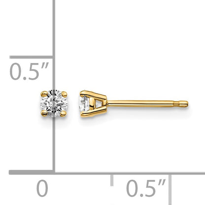 14y .20ct. I1 J-K Diamond Stud Push-on Post Earrings