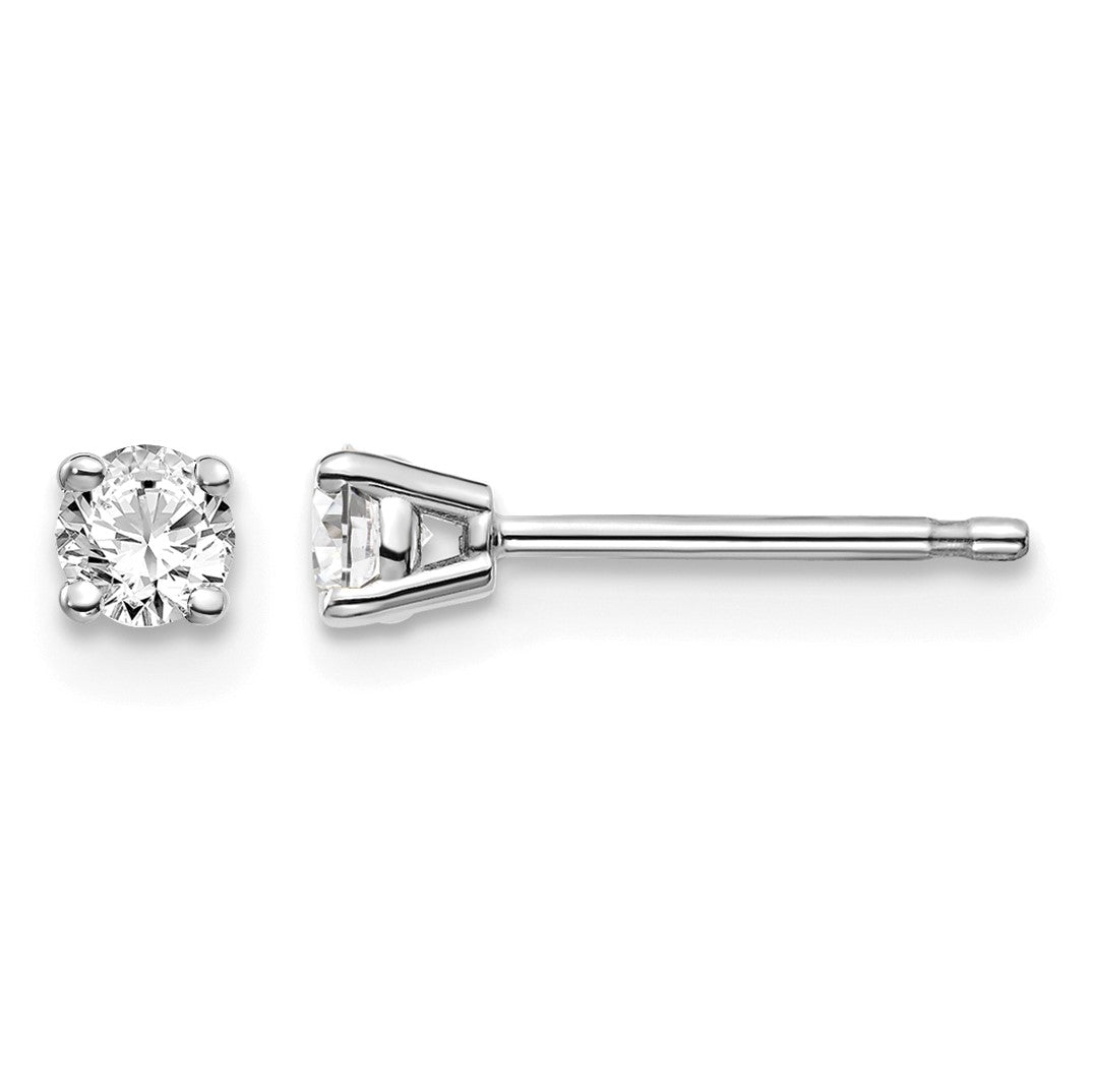 14kw .20ct I1 J-K Diamond Stud Push-on Post Earrings