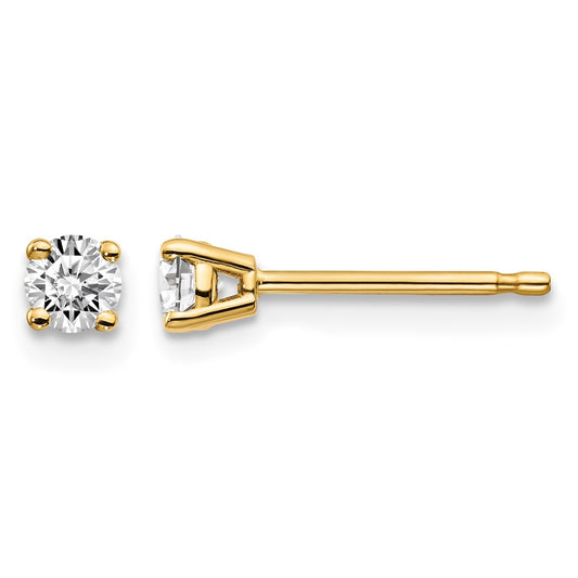 14y .25ct. I1 J-K Diamond Stud Push-on Post Earrings