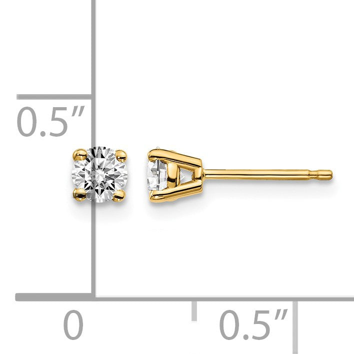 14y .30ct. I1 J-K Diamond Stud Push-on Post Earrings