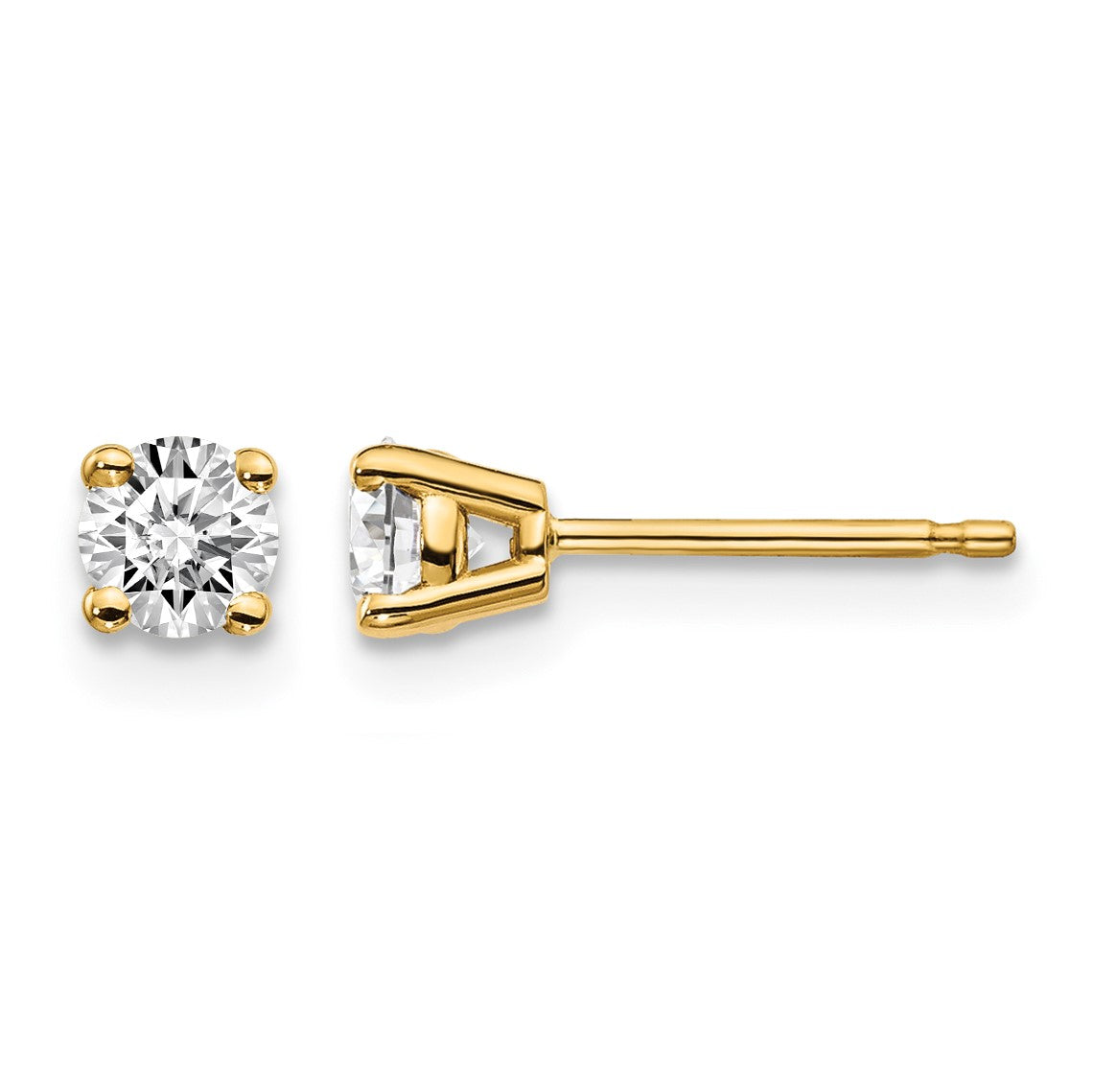 14y .30ct. I1 J-K Diamond Stud Push-on Post Earrings
