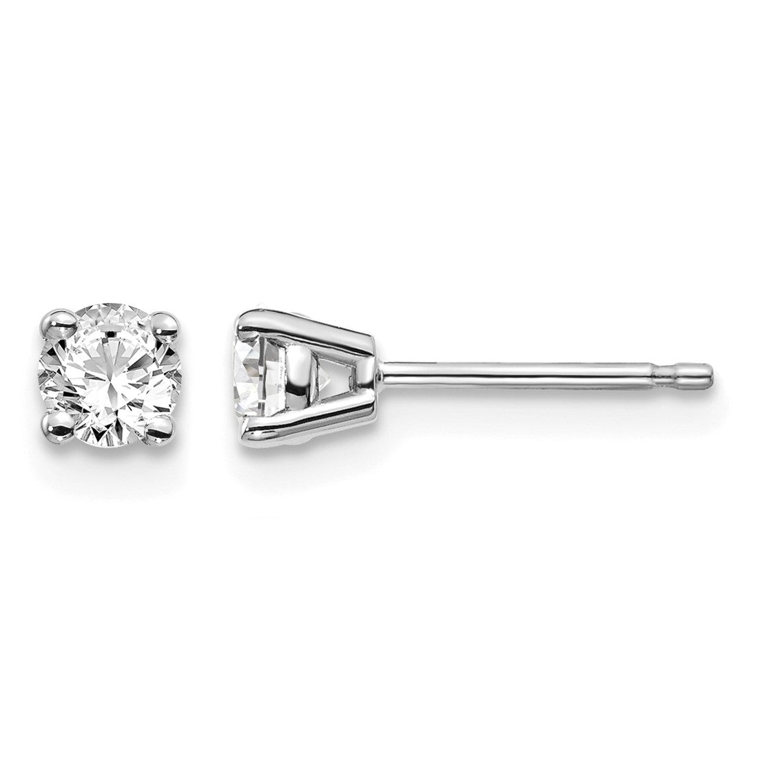 14kw .30ct I1 J-K Diamond Stud Push-on Post Earrings