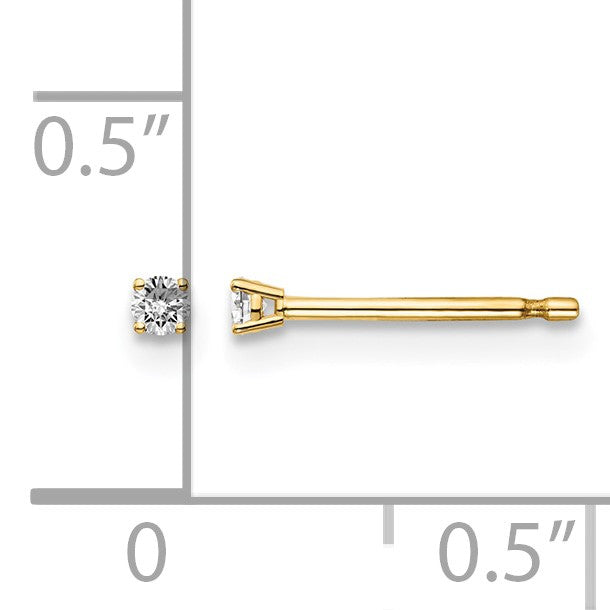 14y .05ct. I1 J-K Diamond Stud Push-on Post Earrings