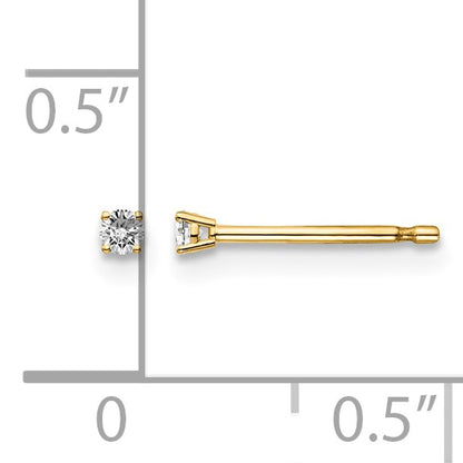 14y .05ct. I1 J-K Diamond Stud Push-on Post Earrings