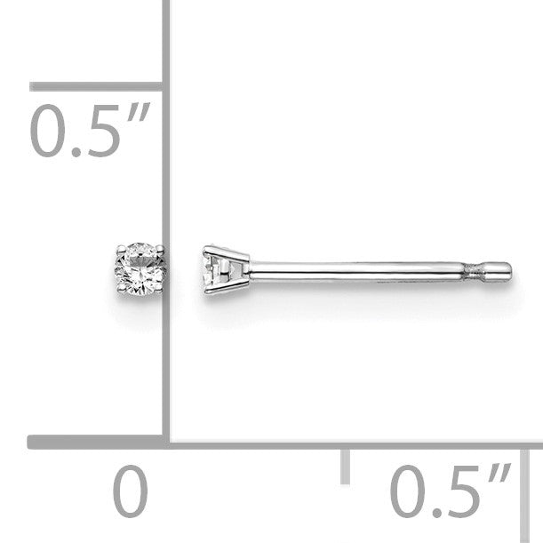 14kw .05ct I1 J-K Diamond Stud Push-on Post Earrings