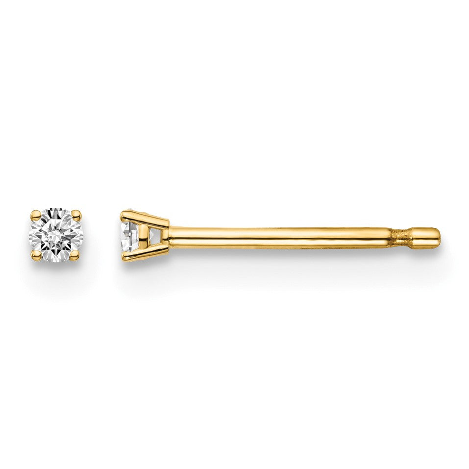 14y .05ct. I1 J-K Diamond Stud Push-on Post Earrings