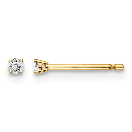 14y .05ct. I1 J-K Diamond Stud Push-on Post Earrings