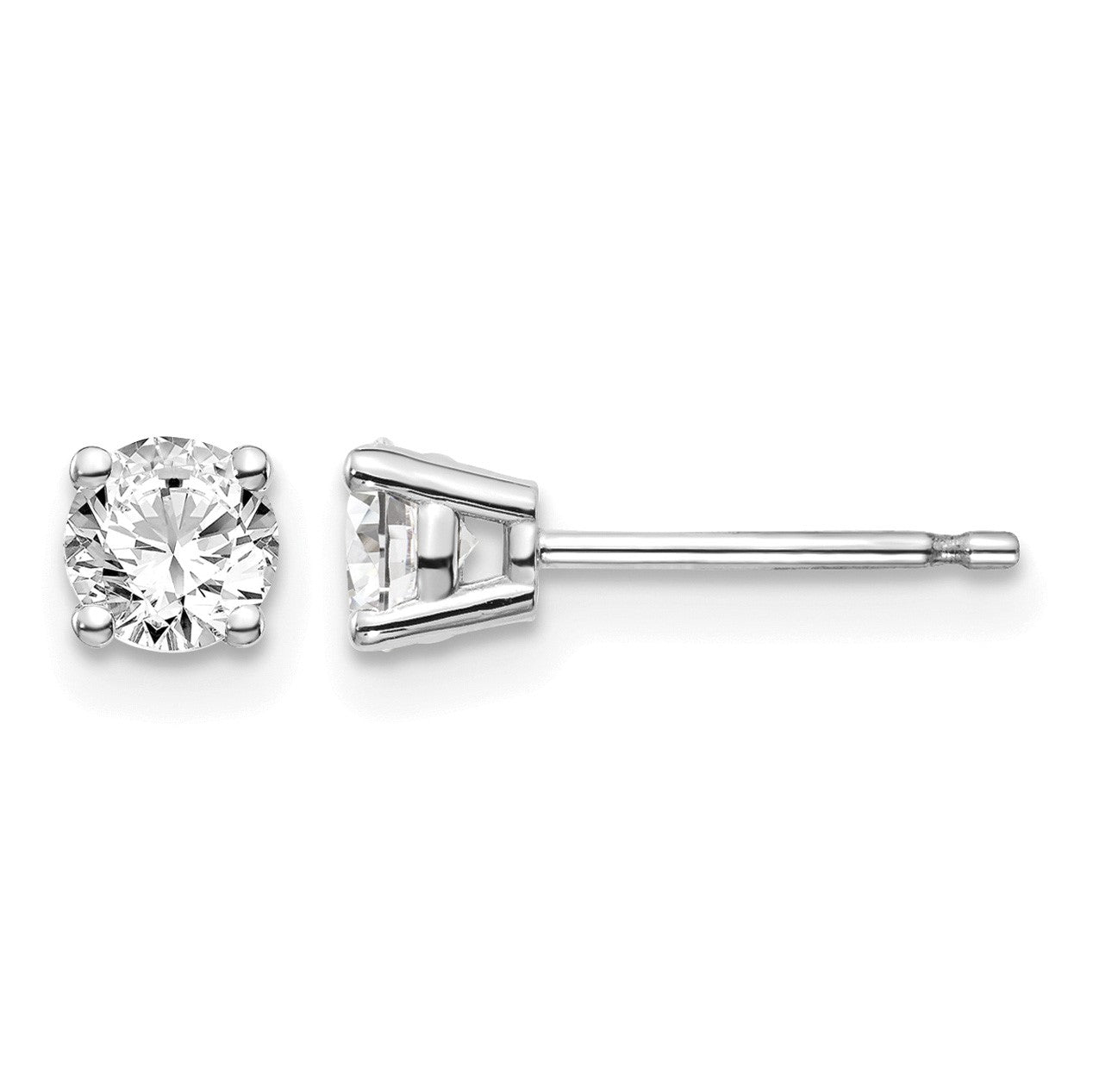 14kw .60ct I1 J-K Diamond Stud Push-on Post Earrings