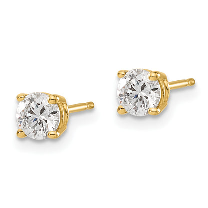 14y .75ct. I1 J-K Diamond Stud Push-on Post Earrings
