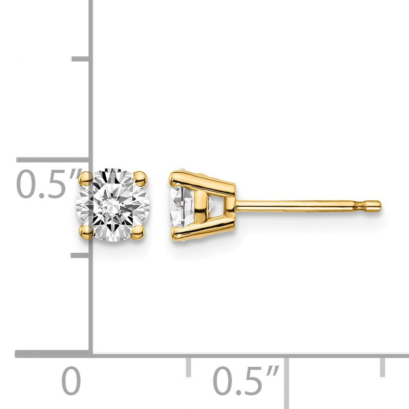 14y .75ct. I1 J-K Diamond Stud Push-on Post Earrings