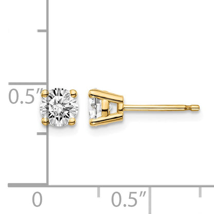 14y .75ct. I1 J-K Diamond Stud Push-on Post Earrings