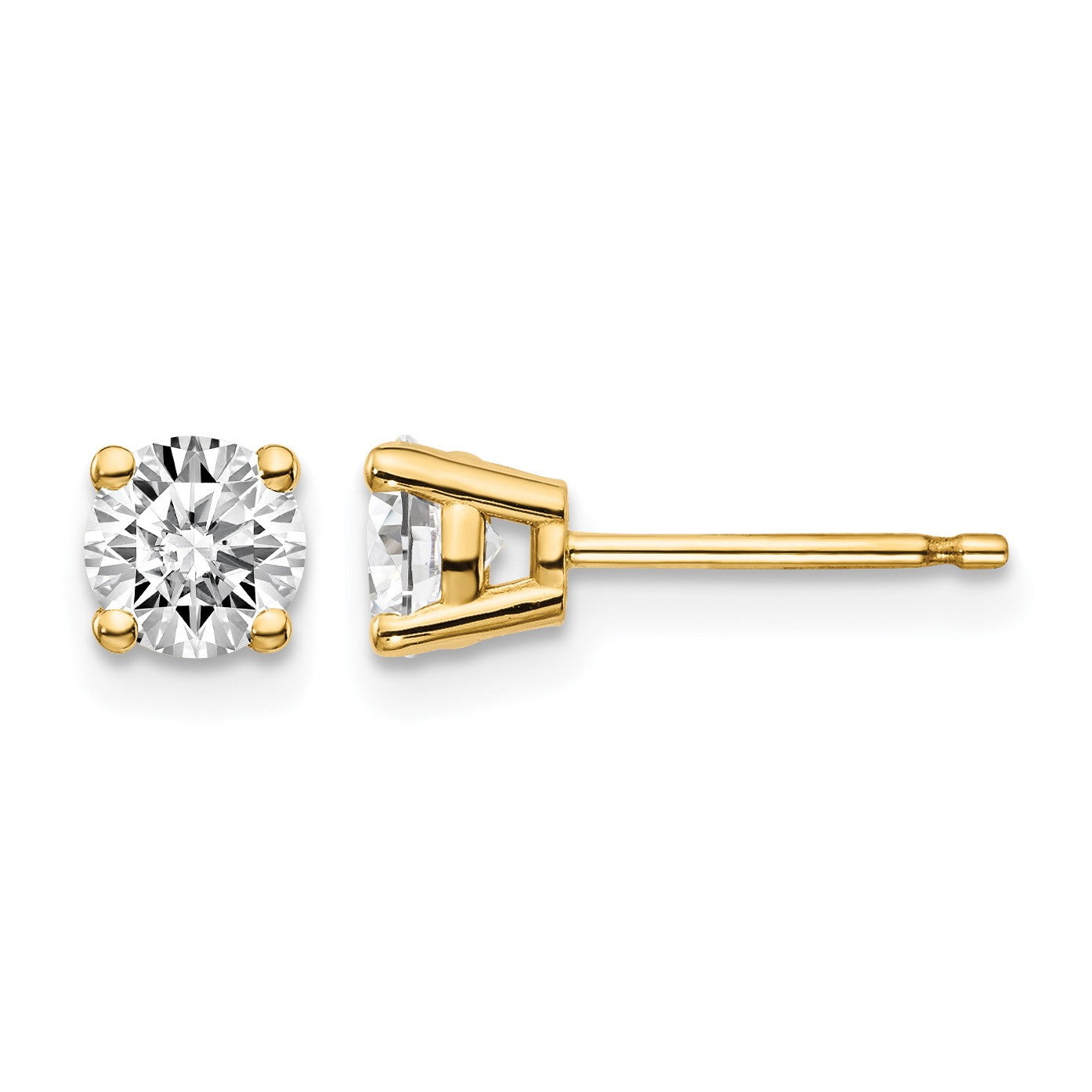 14y .75ct. I1 J-K Diamond Stud Push-on Post Earrings