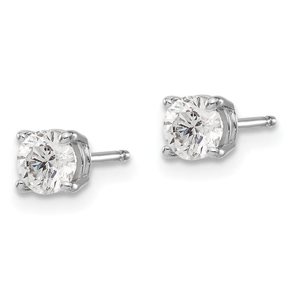 14k White Gold .85ct I1 J-K Diamond Stud Push-on Post Earrings