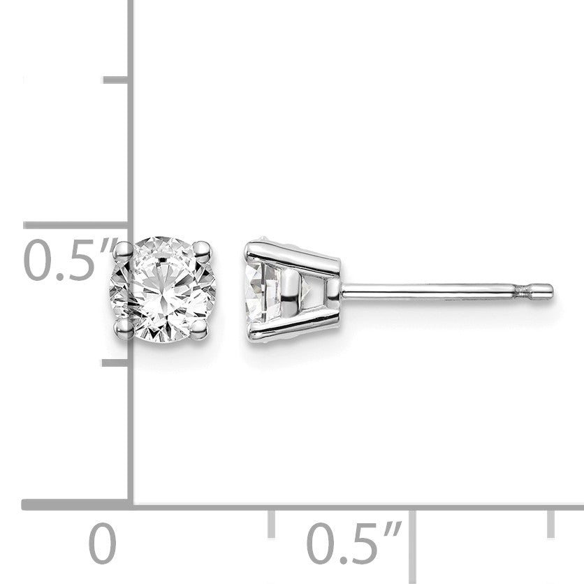 14k White Gold .85ct I1 J-K Diamond Stud Push-on Post Earrings
