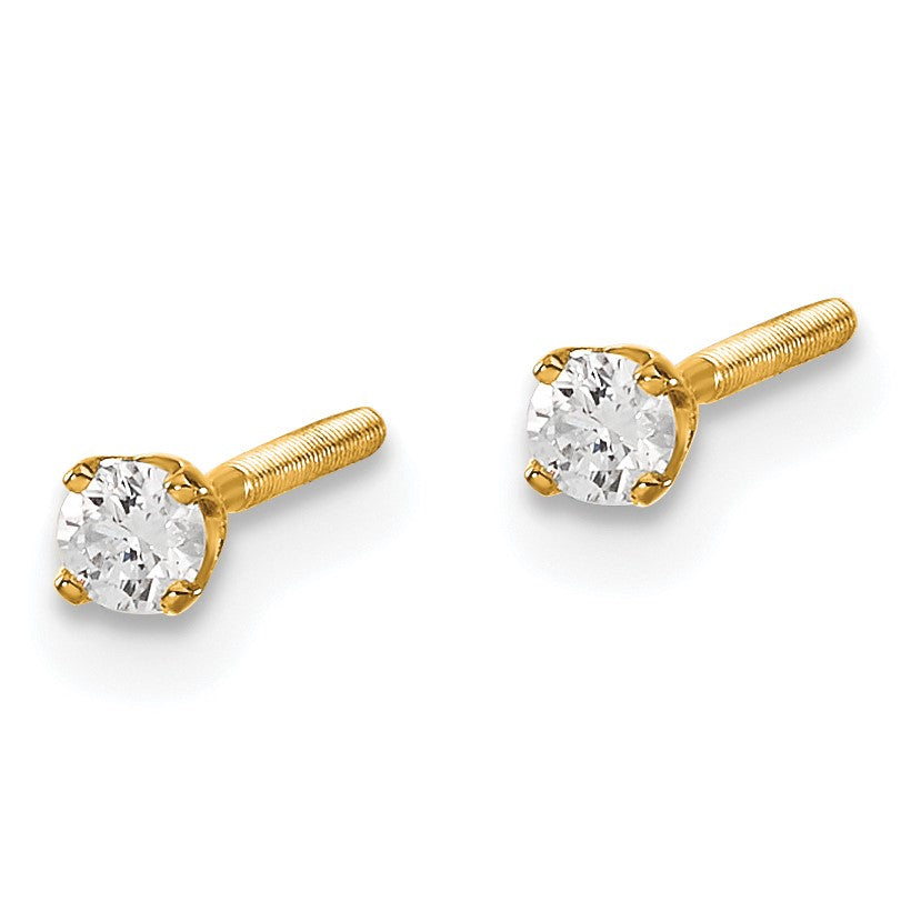 14ky .10ct. VS2/SI1 G-I Diamond Stud Thread on/off Post Earrings