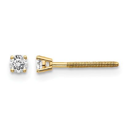 14ky .10ct. SI3 G-I Diamond Stud Thread on/off Post Earrings