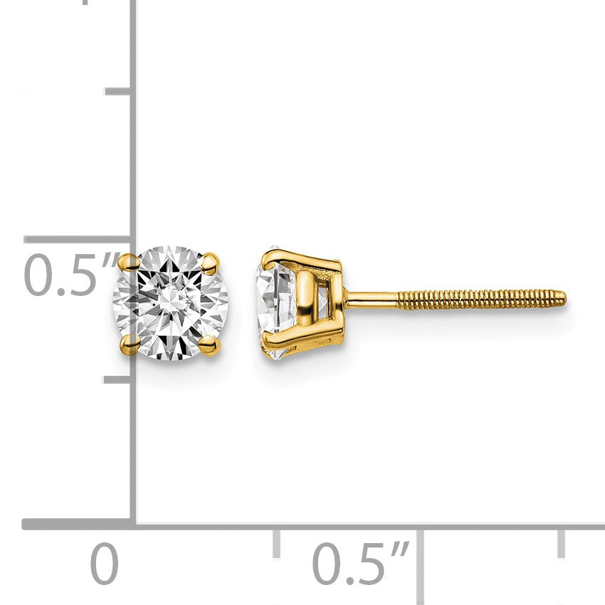 14ky 1.00ct. SI3 G-I Diamond Stud Thread on/off Post Earrings