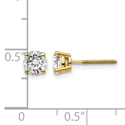 14ky 1.00ct. SI3 G-I Diamond Stud Thread on/off Post Earrings