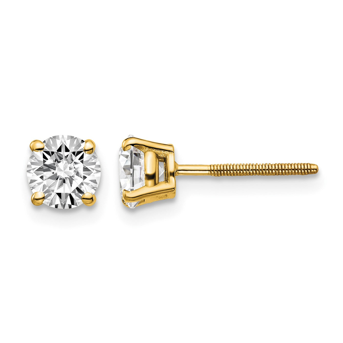14ky 1.00ct. SI3 G-I Diamond Stud Thread on/off Post Earrings