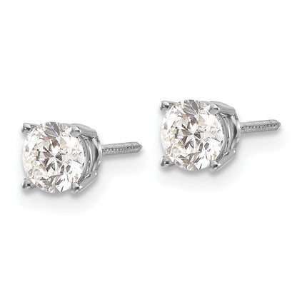 14kw 1.00ct SI3 G-I Diamond Stud Thread on/off Post Earrings