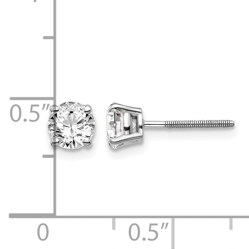 14kw 1.00ct SI3 G-I Diamond Stud Thread on/off Post Earrings