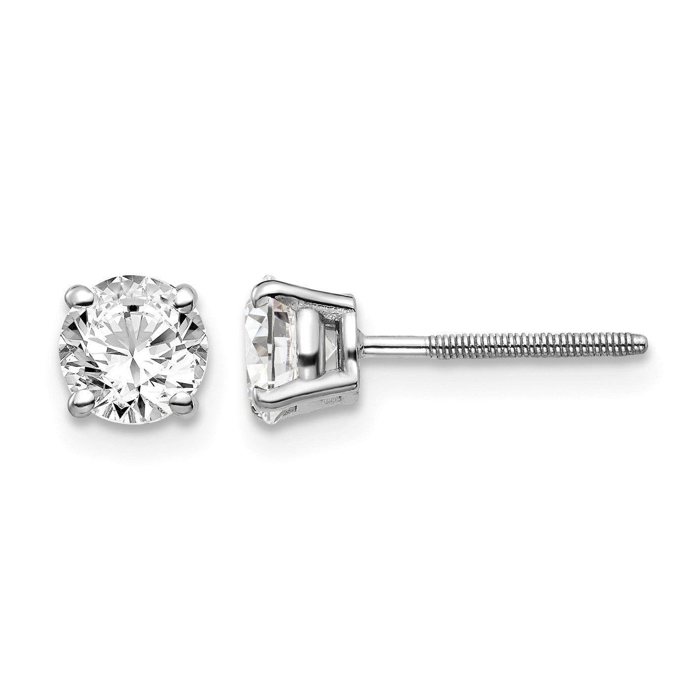 14kw 1.00ct SI3 G-I Diamond Stud Thread on/off Post Earrings