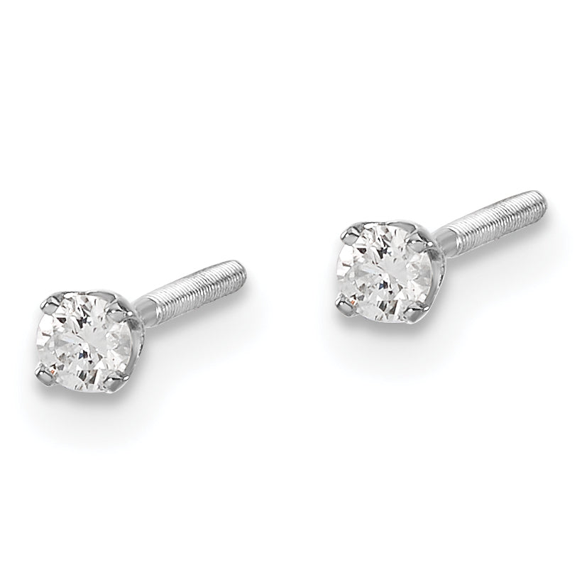14kw .10ct VS2/SI1 G-I Diamond Stud Thread on/off Post Earrings