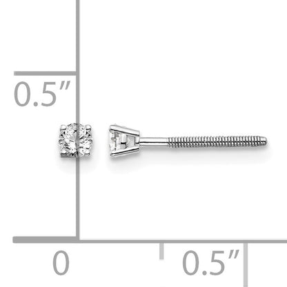 14kw .10ct SI3 G-I Diamond Stud Thread on/off Post Earrings