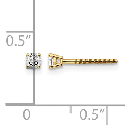 14ky .15ct. SI3 G-I Diamond Stud Thread on/off Post Earrings
