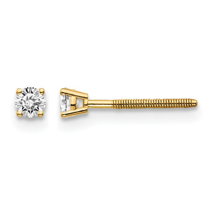 14ky .15ct. SI3 G-I Diamond Stud Thread on/off Post Earrings