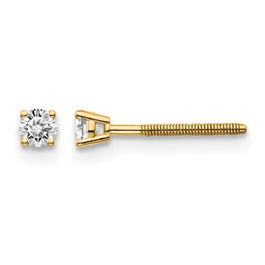 14ky .15ct. SI3 G-I Diamond Stud Thread on/off Post Earrings