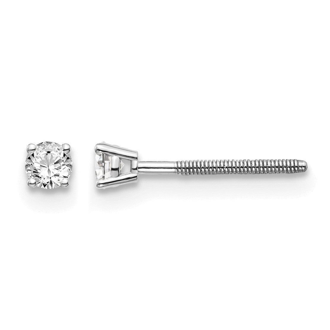 14kw .15ct VS2/SI1 G-I Diamond Stud Thread on/off Post Earrings