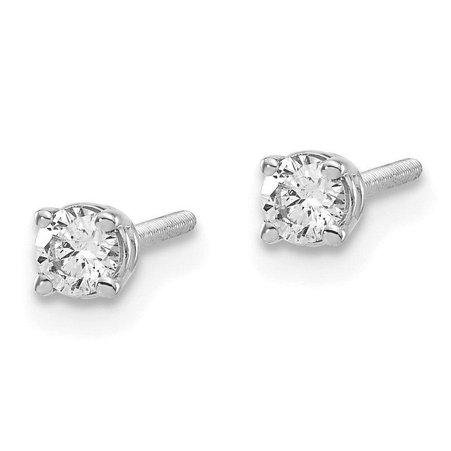 14kw .20ct VS2/SI1 G-I Diamond Stud Thread on/off Post Earrings