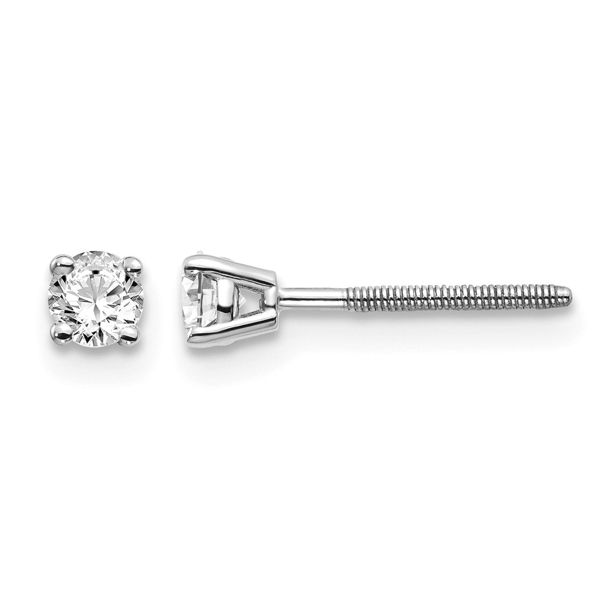 14kw .25ct SI3 G-I Diamond Stud Thread on/off Post Earrings