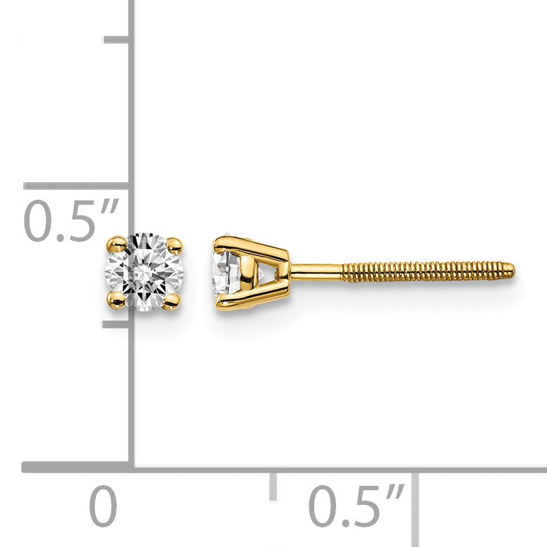 14ky .30ct. SI3 G-I Diamond Stud Thread on/off Post Earrings