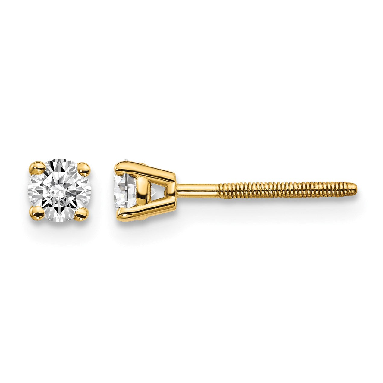 14ky .30ct. SI3 G-I Diamond Stud Thread on/off Post Earrings