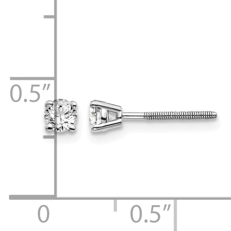 14kw .30ct SI3 G-I Diamond Stud Thread on/off Post Earrings