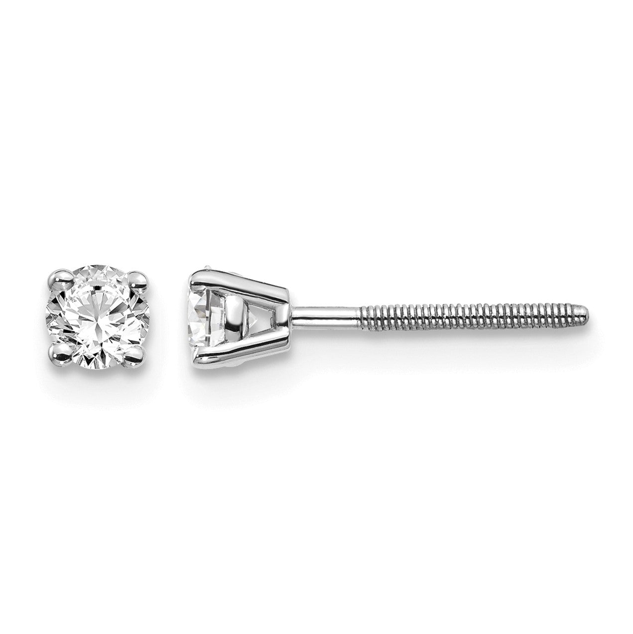 14kw .30ct SI3 G-I Diamond Stud Thread on/off Post Earrings