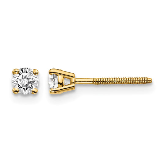 14ky .30ct. VS2/SI1 G-I Diamond Stud Thread on/off Post Earrings
