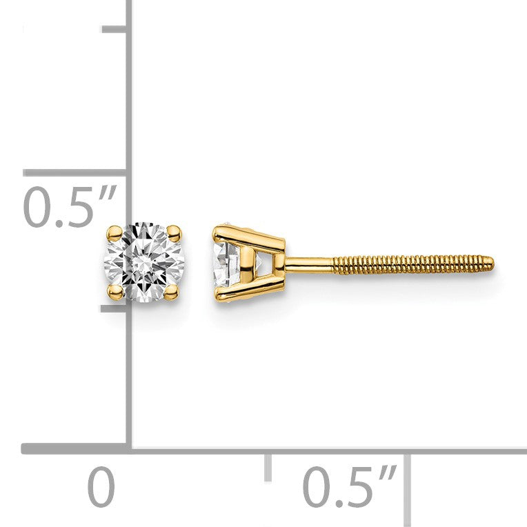14ky .40ct. SI3 G-I Diamond Stud Thread on/off Post Earrings