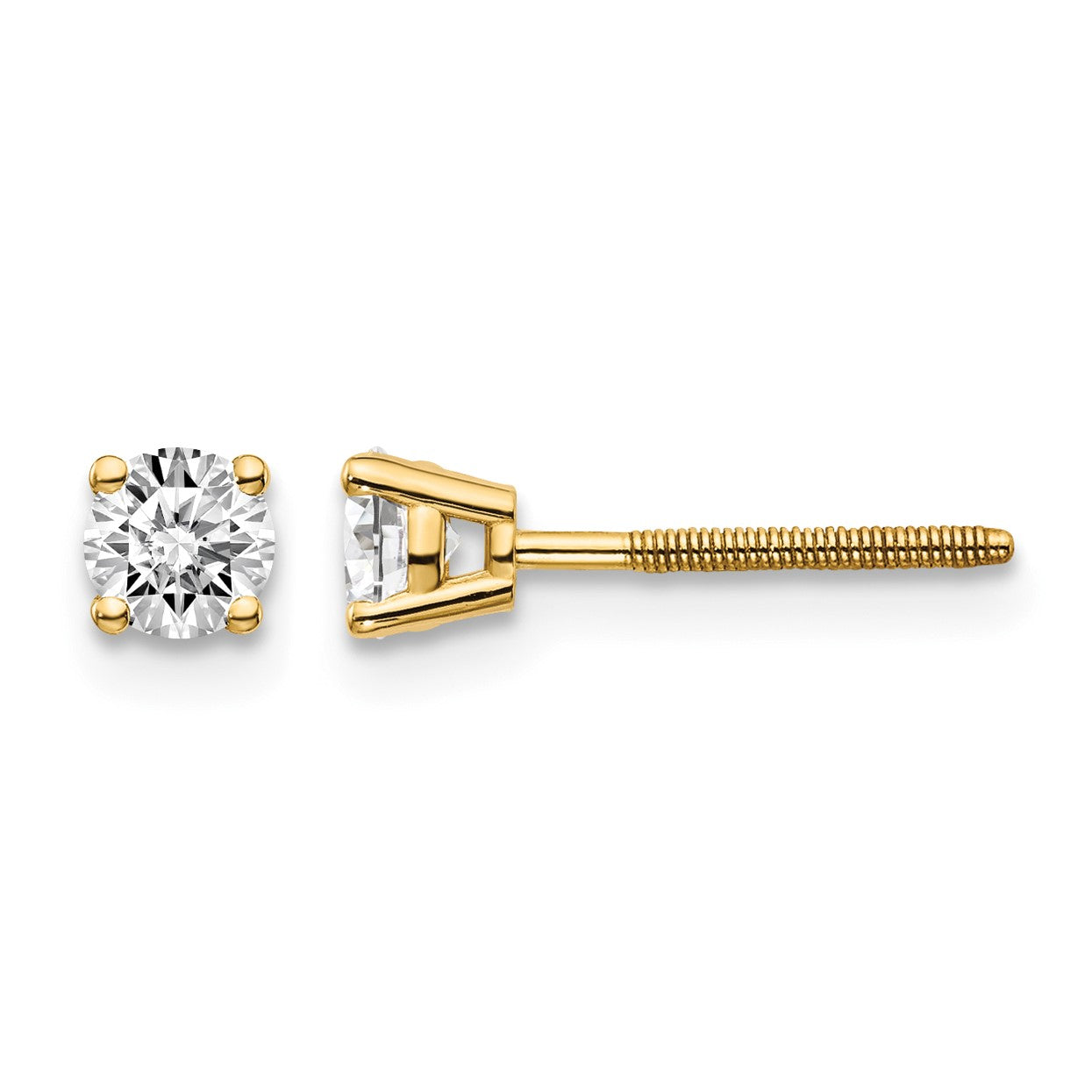 14ky .40ct. SI3 G-I Diamond Stud Thread on/off Post Earrings
