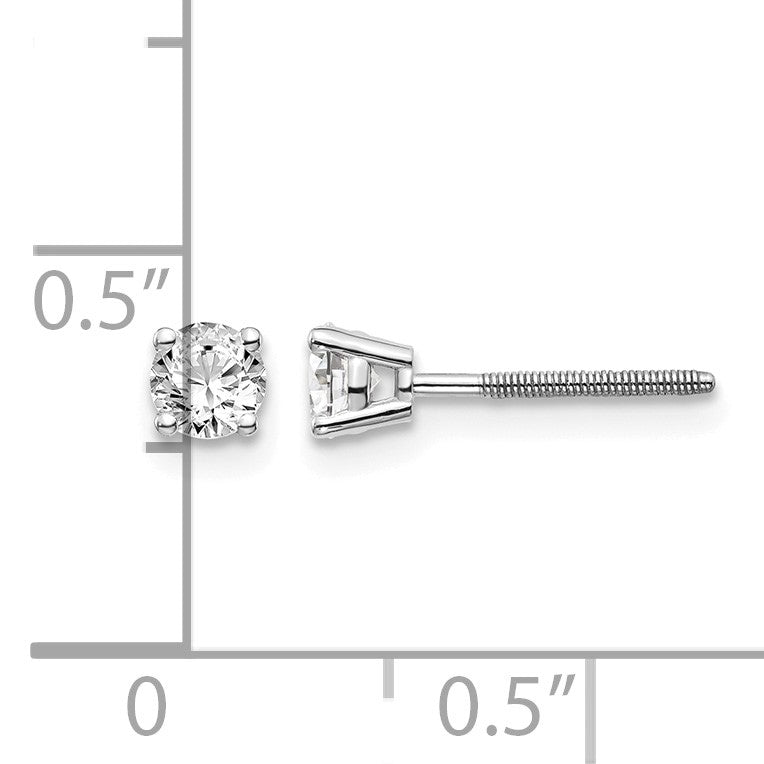 14kw .40ct SI3 G-I Diamond Stud Thread on/off Post Earrings