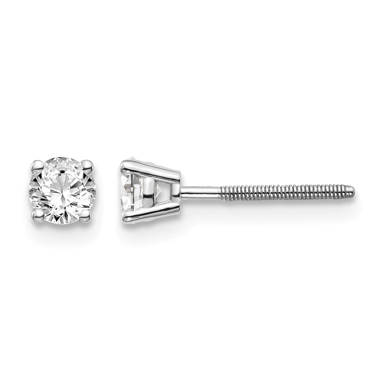 14kw .40ct SI3 G-I Diamond Stud Thread on/off Post Earrings